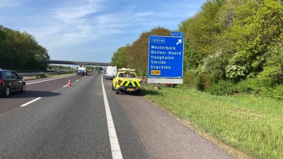 Werk aan de waterleiding A28