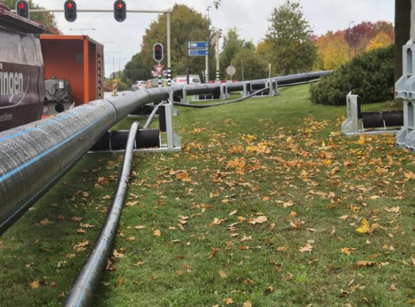 Werk aan de waterleiding Emmen